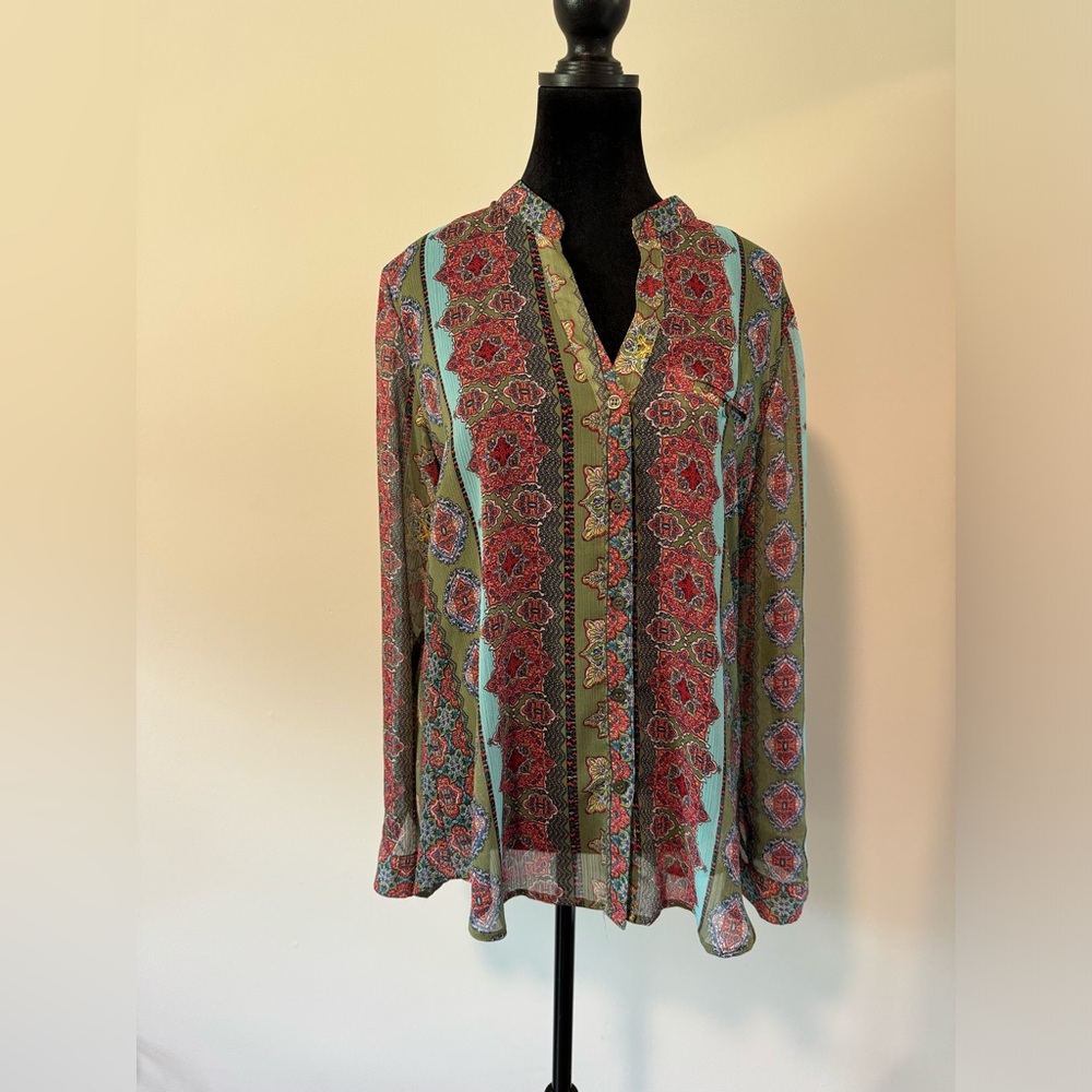 KUT from the Kloth- Jasmine Chiffon Button-Up Shirt